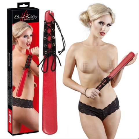 Padded Paddle Leather Look - Red (24 cm)