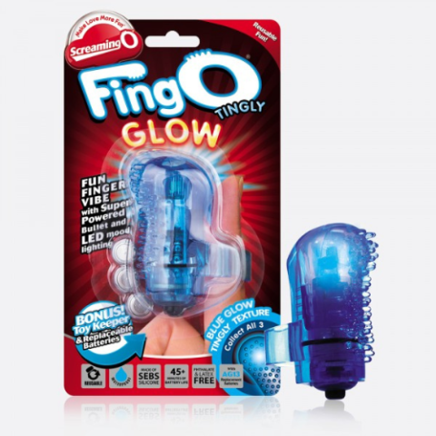 Screaming O - Glow Fingos (Tingly, Wavy or Nubby) - Blue