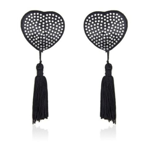 Heart Rhinestone Nipple Pasties (Silver)