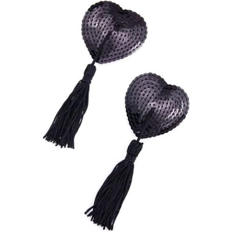 Heart Sequin Nipple Pasties (Black)