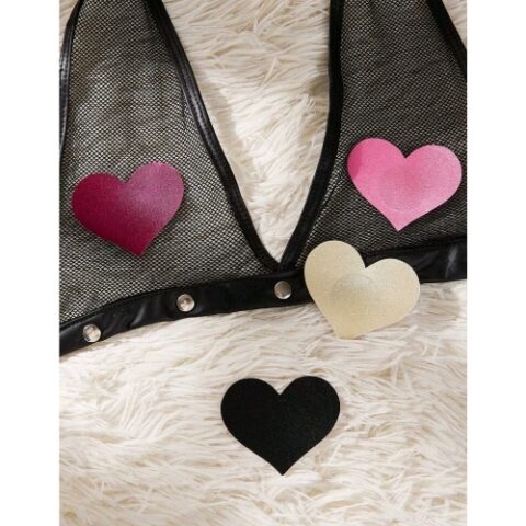 Shiny Heart Shaped Nipple Pasties (Multi Color) - Singles